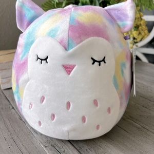 NWT- COLLECTIBLE SQUISHMALLOW 8” LESEDI PASTEL TIE DYE OWL PLUSH